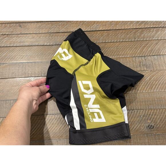 DNA Cycling Shorts Black/White/Olive Green Nylon Italy - Women’s S - Picture 3 of 11